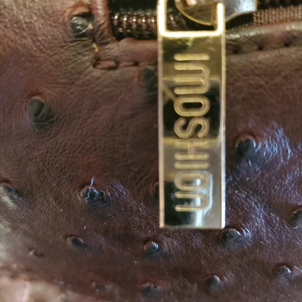 Deep Purple Ostrich Shoulder Bag,chain Strap. - Picture 3 of 10